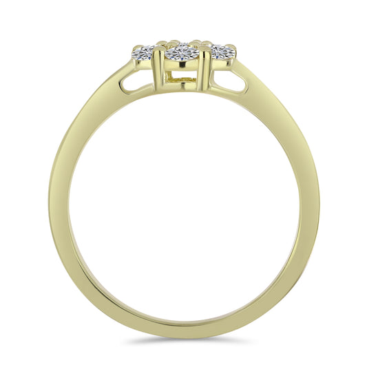 Pozlacené stříbro 925/1000 Prsten s Certifikovaný Diamantem pěstovaný v laboratoři - Karátové číslo: 0.6. přibližná hmotnost: 2.21 gramů