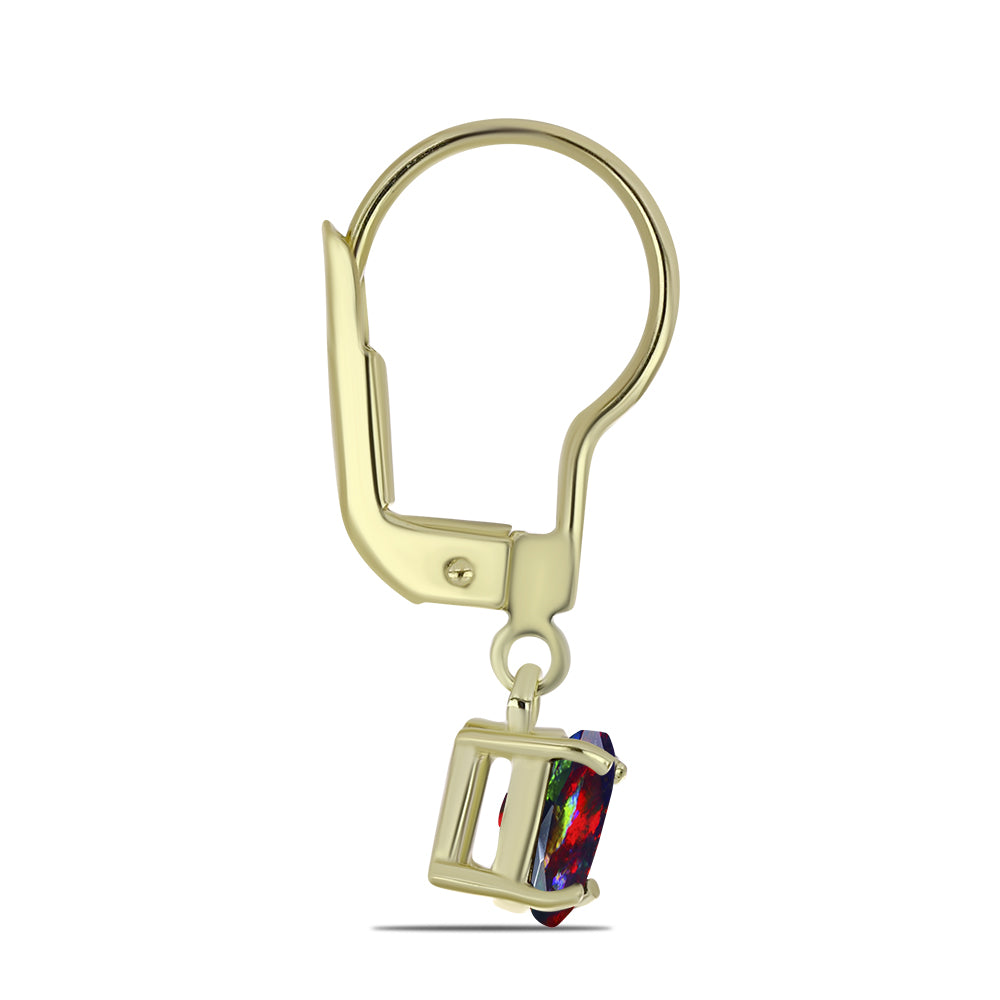 Pozlacené Stříbrné Náušnice s Půlnočně Černým Etiopským Opálem z Lega Dembi