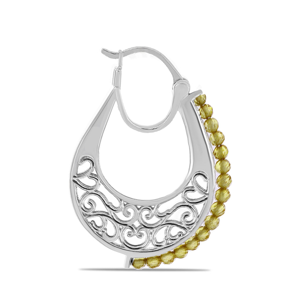 Stříbro 925/1000 - Náušnice s Uralským Citrínem - Karátové číslo: 2.7. přibližná hmotnost: 8.53 gramů 2 