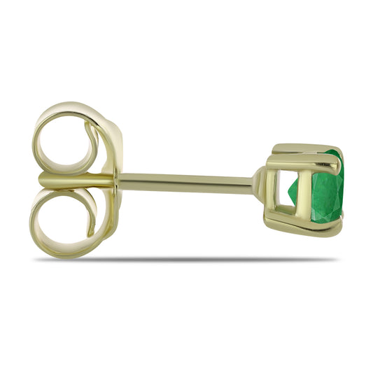 Pozlacené Stříbrné Náušnice s Zambijským Smaragdem