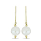 Pozlacené Stříbro 925/1000 - Náušnice s Bílou Sladkovodní Perlou - Karátové číslo: 10.48. přibližná hmotnost: 3.19 gramů