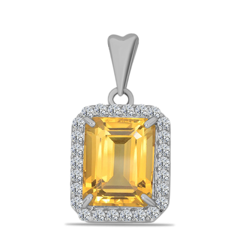 Stříbro 925/1000 - Přívěsek s Uralským Citrínem a Bílým Topazem - Karátové číslo: 2.27. přibližná hmotnost: 1.46 gramů 1 