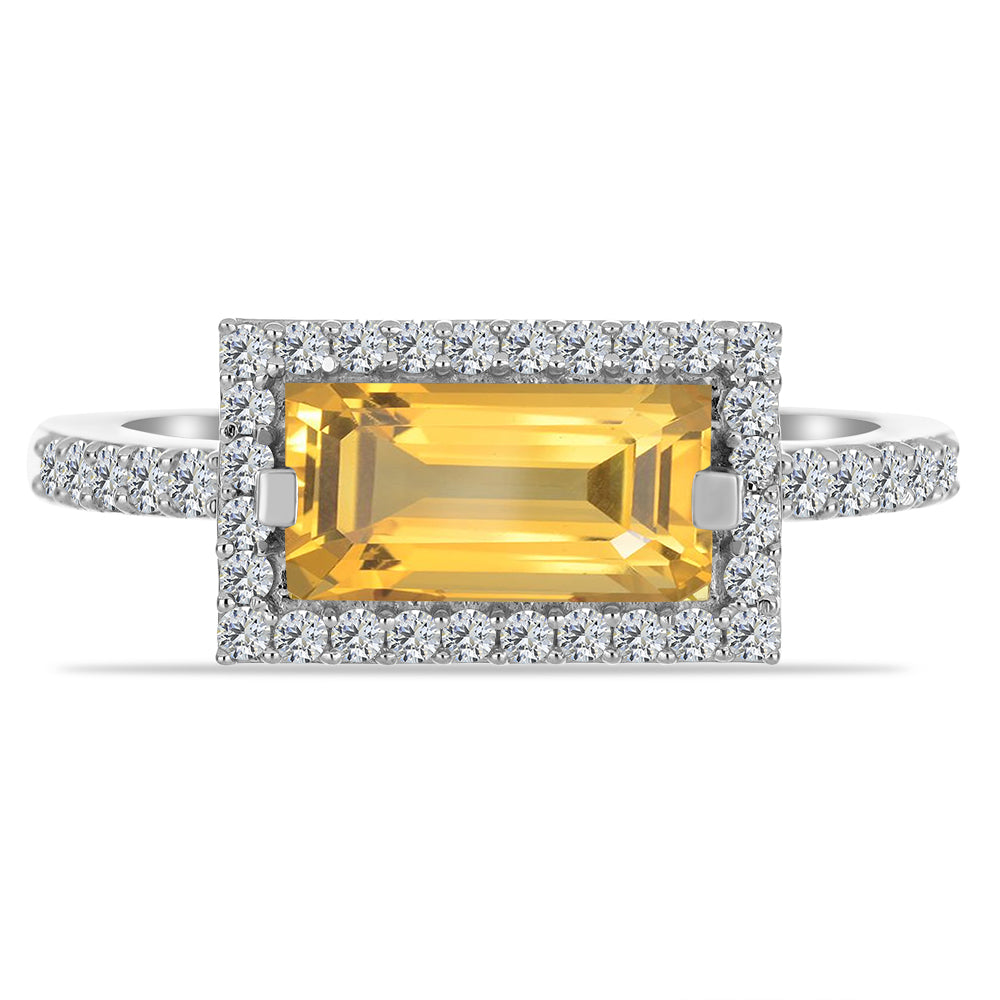 Stříbrný Prsten s Uralským Citrínem a Bílým Topazem 1 