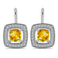 Stříbrné Náušnice s Uralským Citrínem a Bílým Topazem