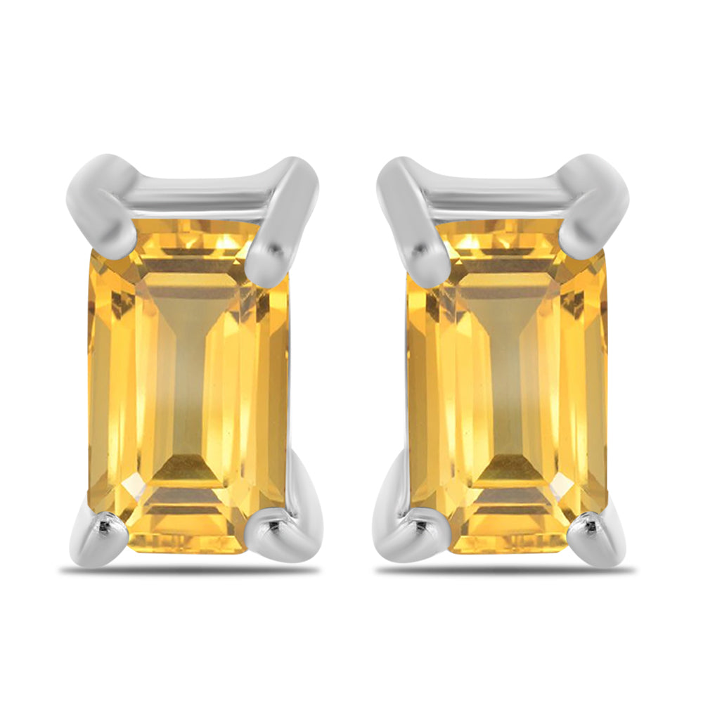 Stříbro 925/1000 - Náušnice s Uralským Citrínem - Karátové číslo: 0.54. přibližná hmotnost: 1.03 gramů 1 