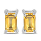 Stříbro 925/1000 - Náušnice s Uralským Citrínem - Karátové číslo: 0.54. přibližná hmotnost: 1.03 gramů