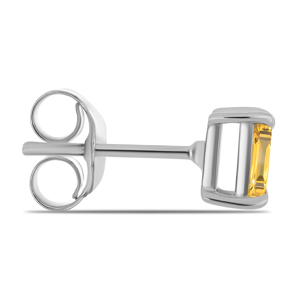 Stříbro 925/1000 - Náušnice s Uralským Citrínem - Karátové číslo: 0.54. přibližná hmotnost: 1.03 gramů 2 