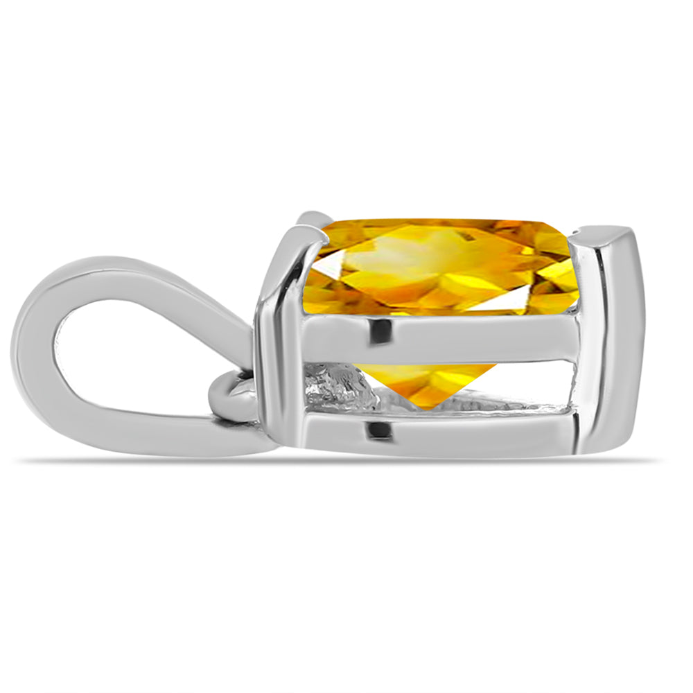 Stříbro 925/1000 - Přívěsek s Uralským Citrínem - Karátové číslo: 0.68. přibližná hmotnost: 0.63 gramů