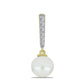 Pozlacené Stříbro 925/1000 - Přívěsek s Bílou Sladkovodní Perlou a Bílým Topazem - Karátové číslo: 5.02. přibližná hmotnost: 1.56 gramů