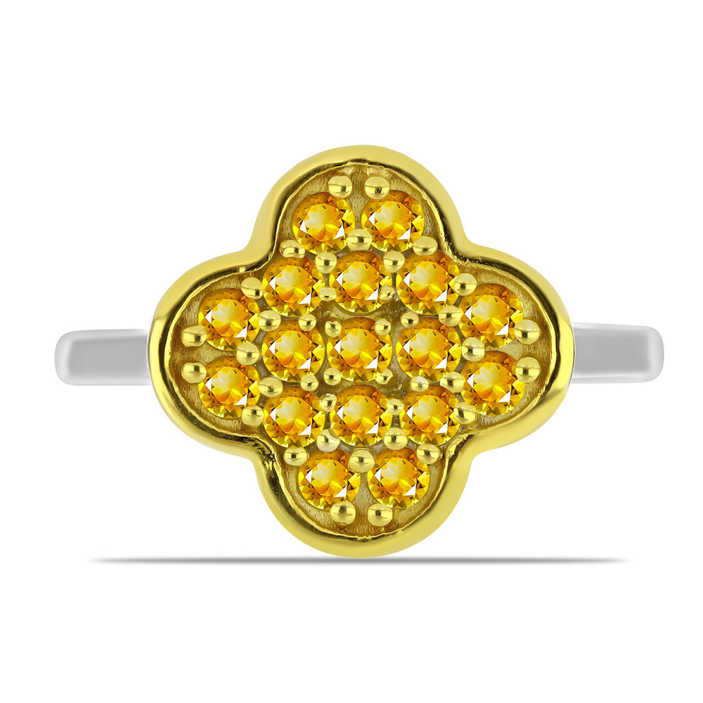 Stříbro 925/1000 - Prsten s Uralským Citrínem - Karátové číslo: 0.73. přibližná hmotnost: 2.56 gramů 1 