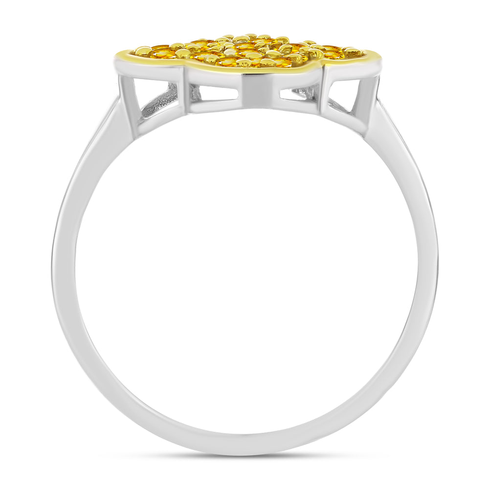 Stříbro 925/1000 - Prsten s Uralským Citrínem - Karátové číslo: 0.73. přibližná hmotnost: 2.56 gramů 2 