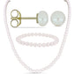 Nugetová Sada s Bílou Sladkovodní Perlou - Karátové číslo: 222.72. přibližná hmotnost: 45.18 gramů ( Náušnice+Náramek+Prsten )