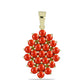 Pozlacený Stříbrný Přívěsek s Červeným Houbovým Korálem