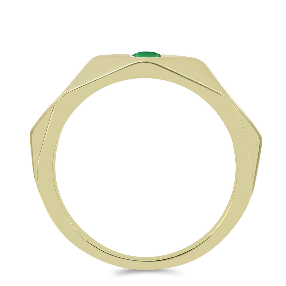 Pozlacené Stříbro 925/1000 - Prsten s Zambijským Smaragdem - Karátové číslo: 0.09. přibližná hmotnost: 3.19 gramů 2 