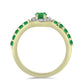 Pozlacený Stříbrný Prsten s Zambijským Smaragdem a Bílým Topazem