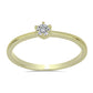 Pozlacené stříbro 925/1000 Prsten s Certifikovaný Diamantem pěstovaný v laboratoři - Karátové číslo: 0.2. přibližná hmotnost: 1.69 gramů