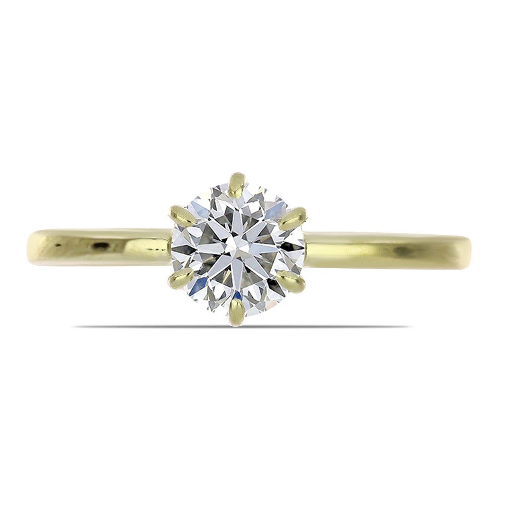 Pozlacený Stříbrný Prsten s Certifikovaný Diamantem pěstovaný v laboratoři