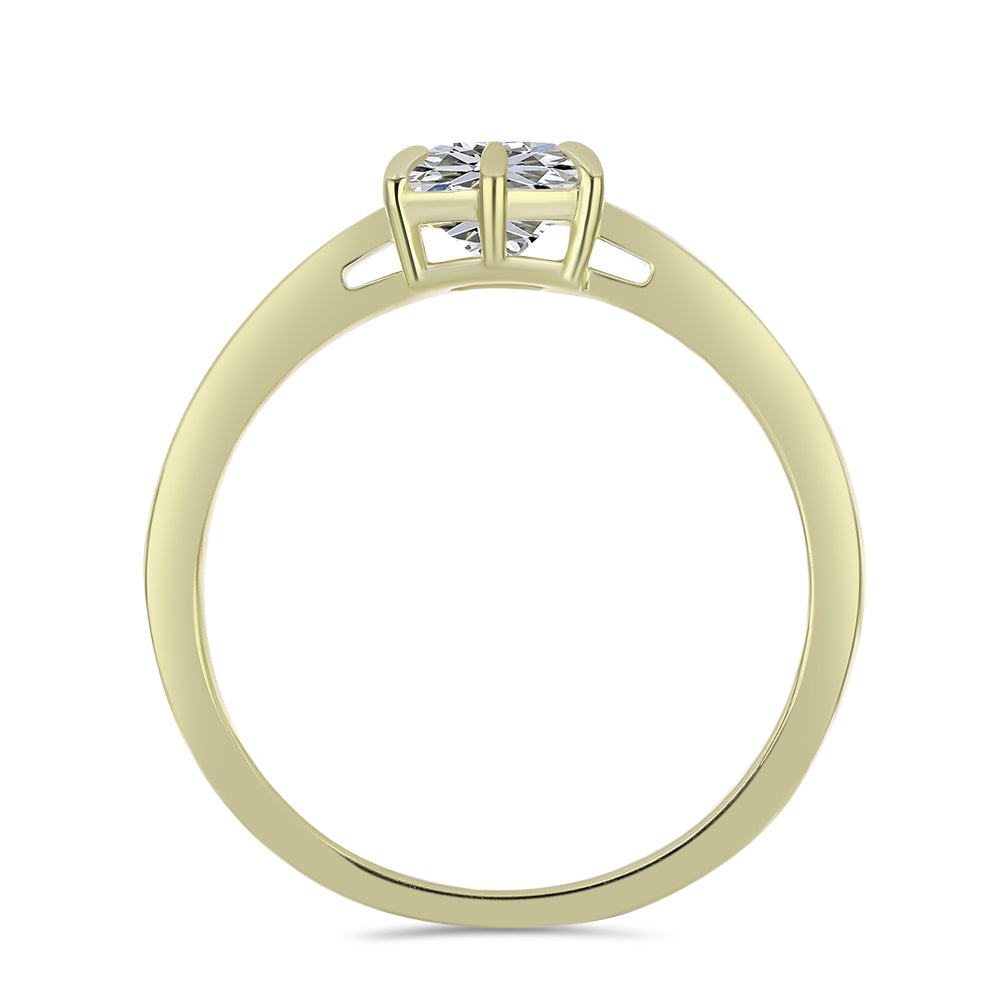 Pozlacený Stříbrný Prsten s Certifikovaný Diamantem pěstovaný v laboratoři