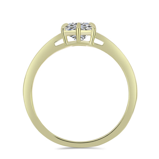 Pozlacený Stříbrný Prsten s Certifikovaný Diamantem pěstovaný v laboratoři