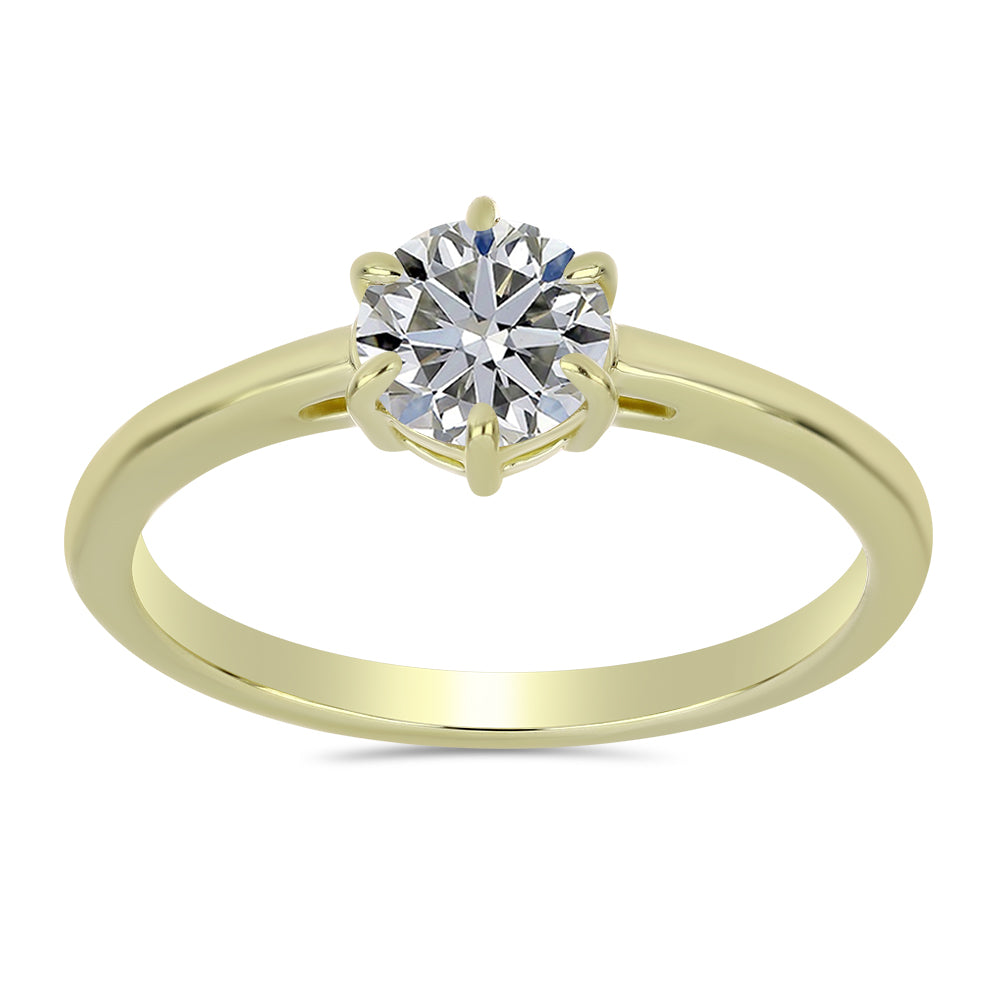 Pozlacený Stříbrný Prsten s Certifikovaný Diamantem pěstovaný v laboratoři 3 