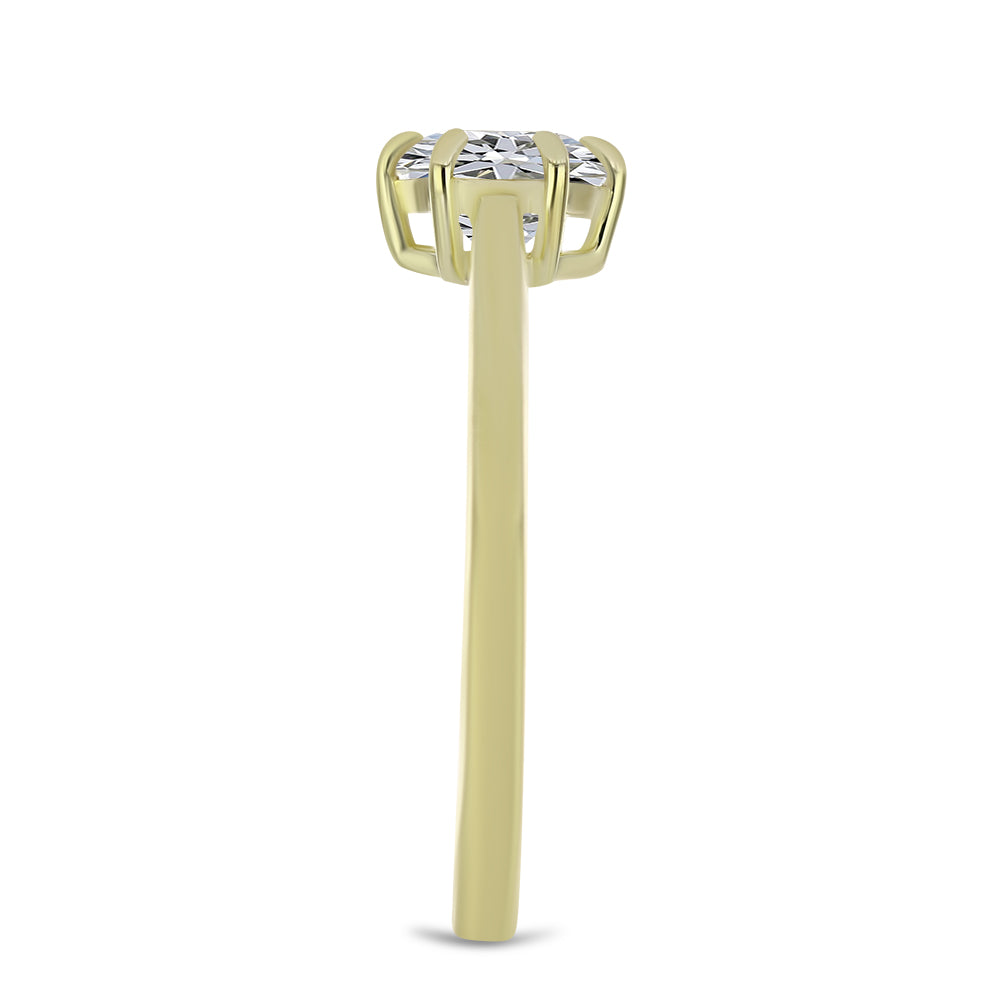 Pozlacený Stříbrný Prsten s Certifikovaný Diamantem pěstovaný v laboratoři