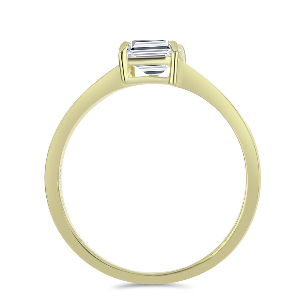 Pozlacené Stříbro 925/1000 - Prsten s Certifikovaný Diamantem pěstovaný v laboratoři - Karátové číslo: 1.02. přibližná hmotnost: 1.77 gramů 2 