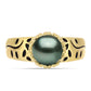 Pozlacený Stříbrný Prsten se Sladkovodní perlou v podobě Tahitské zelené iluze