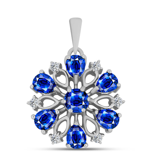 Stříbrný Přívěsek s Australským Modrým Safírem a Bílým Topazem