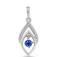 Stříbro 925/1000 - Přívěsek s Australským Modrým Safírem a Bílým Topazem - Karátové číslo: 0.28. přibližná hmotnost: 0.98 gramů
