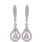 Stříbro 925/1000 Náušnice s Kunzitem z Pala a Bílým Topazem - Karátové číslo: 1.86. přibližná hmotnost: 5.22 gramů