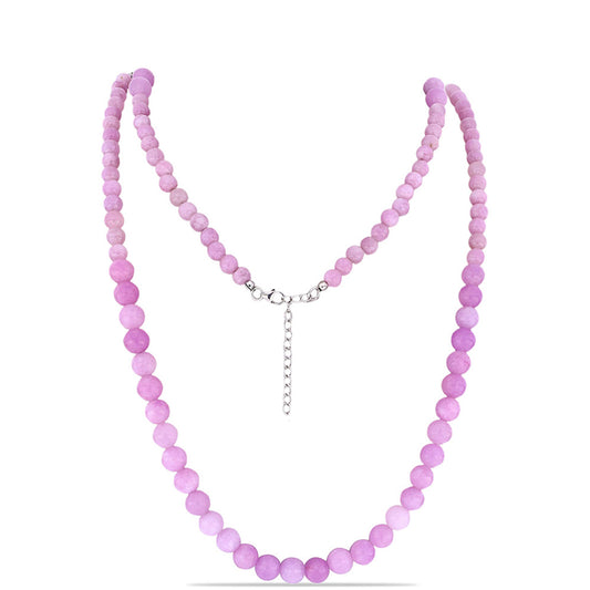 Stříbro 925/1000 - Náhrdelník s Kunzitem z Pala - Karátové číslo: 182.5. přibližná hmotnost: 37.5 gramů