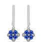 Stříbro 925/1000 Náušnice s Australským Modrým Safírem a Bílým Topazem - Karátové číslo: 1.29. přibližná hmotnost: 3.31 gramů