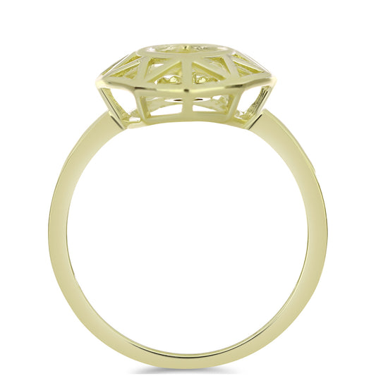 Pozlacené Stříbro 925/1000 - Prsten s Cognac Diamantem - Karátové číslo: 0.01. přibližná hmotnost: 2.43 gramů