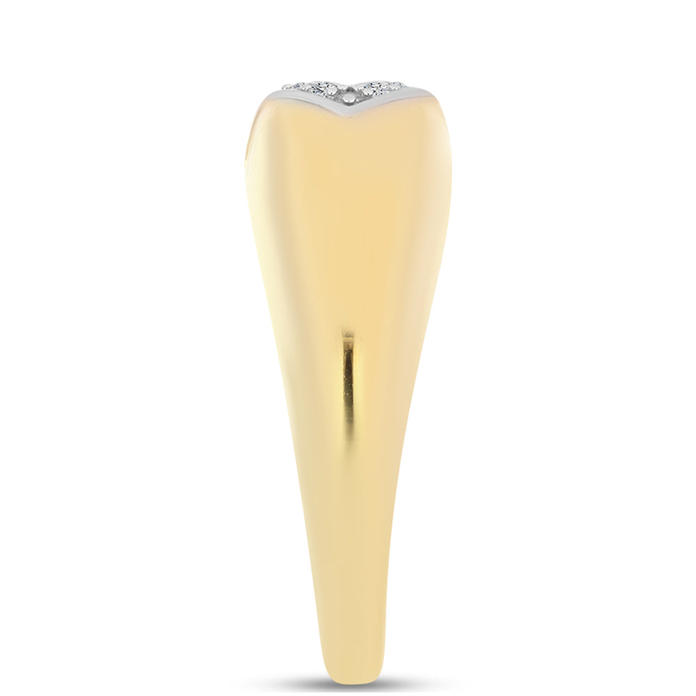 Pozlacené Stříbro 925/1000 - Prsten s Cognac Diamantem a Bílým Topazem - Karátové číslo: 0.14. přibližná hmotnost: 5.03 gramů 4 