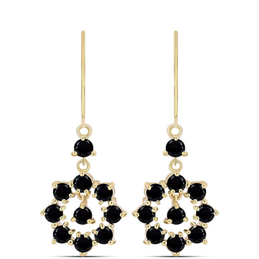 Pozlacené Stříbrné Náušnice s Černým Onyxem