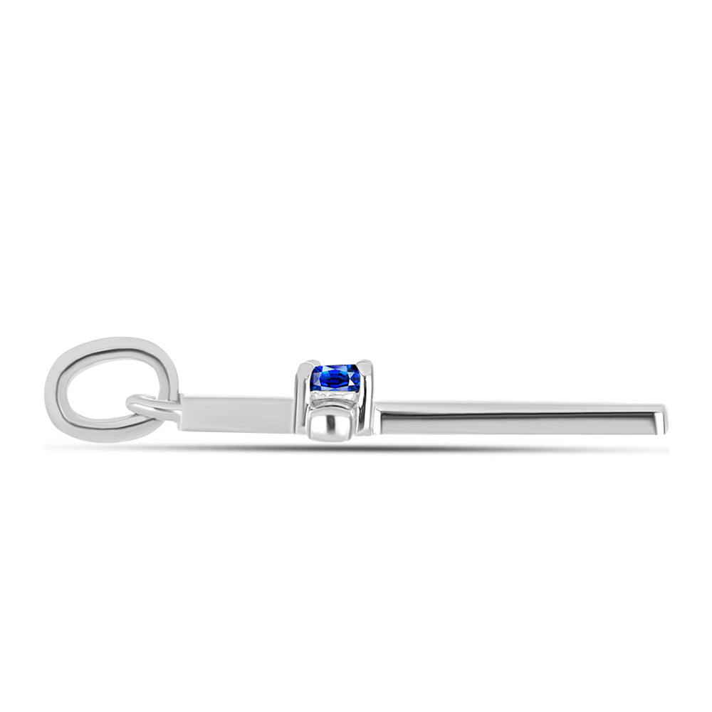 Stříbro 925/1000 - Přívěsek s Australským Modrým Safírem - Karátové číslo: 0.16. přibližná hmotnost: 0.89 gramů 2 