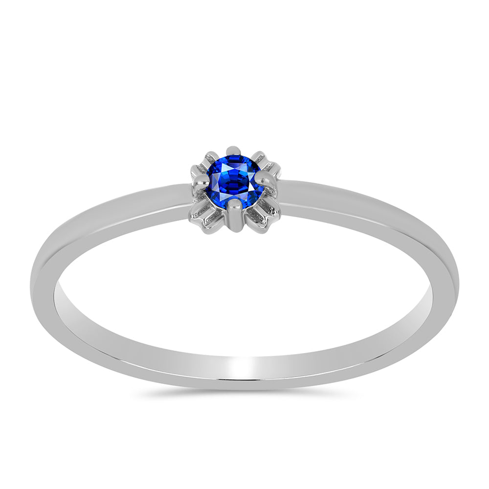 Stříbro 925/1000 - Prsten s Australským Modrým Safírem - Karátové číslo: 0.16. přibližná hmotnost: 1.45 gramů 1 