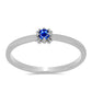 Stříbro 925/1000 - Prsten s Australským Modrým Safírem - Karátové číslo: 0.16. přibližná hmotnost: 1.45 gramů