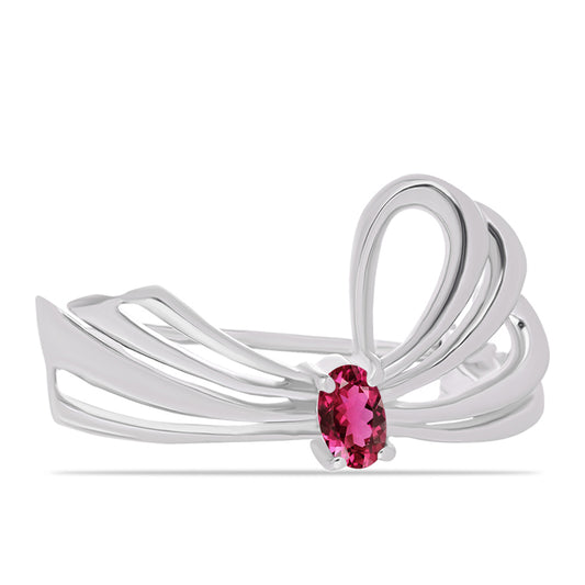 Stříbro 925/1000 - Brož s Cruizero Rubelitem - Karátové číslo: 0.23. přibližná hmotnost: 2.45 gramů