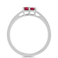 Stříbro 925/1000 - Prsten s Cruizero Rubelitem - Karátové číslo: 0.4. přibližná hmotnost: 2.01 gramů