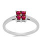 Stříbro 925/1000 - Prsten s Cruizero Rubelitem - Karátové číslo: 0.4. přibližná hmotnost: 2.01 gramů