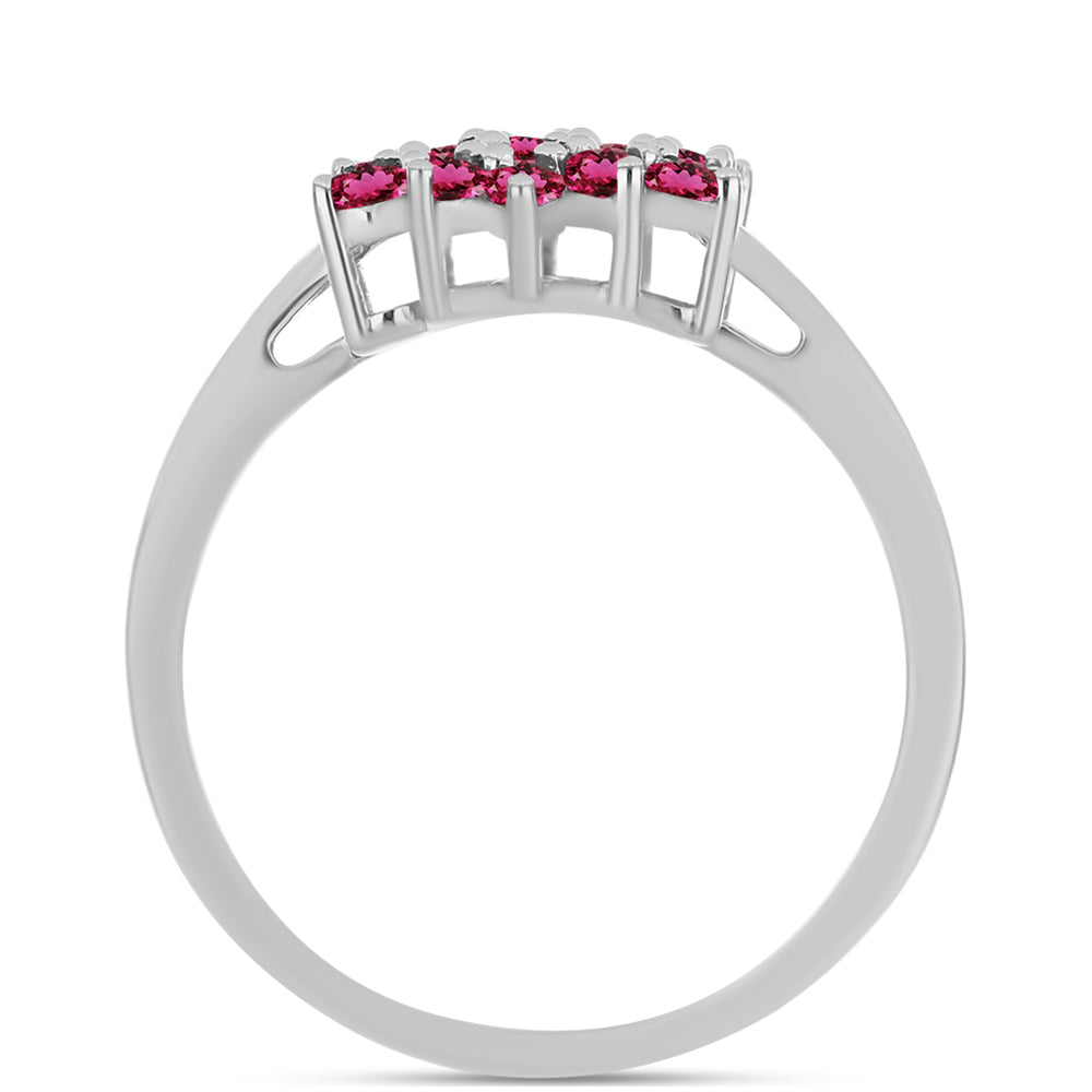 Stříbro 925/1000 - Prsten s Cruizero Rubelitem - Karátové číslo: 0.72. přibližná hmotnost: 2.69 gramů