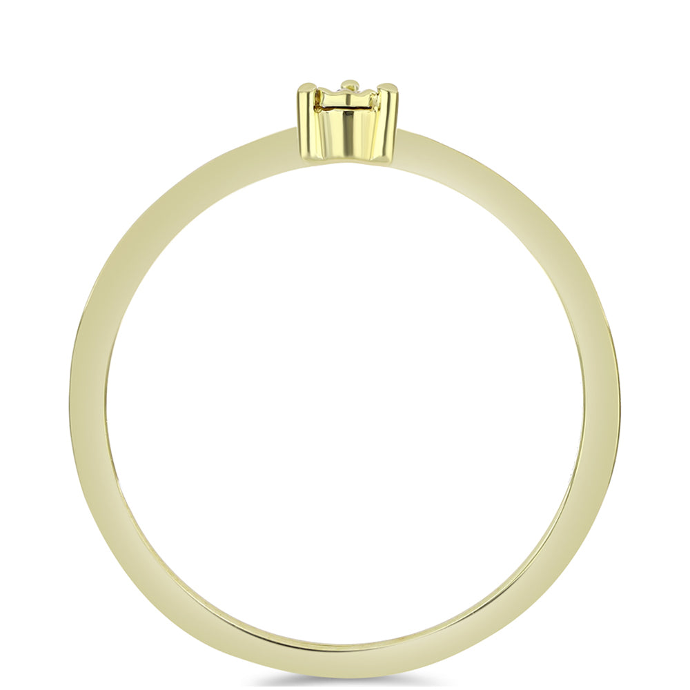 Pozlacené Stříbro 925/1000 - Prsten s Cognac Diamantem - Karátové číslo: 0.01. přibližná hmotnost: 1.51 gramů 2 