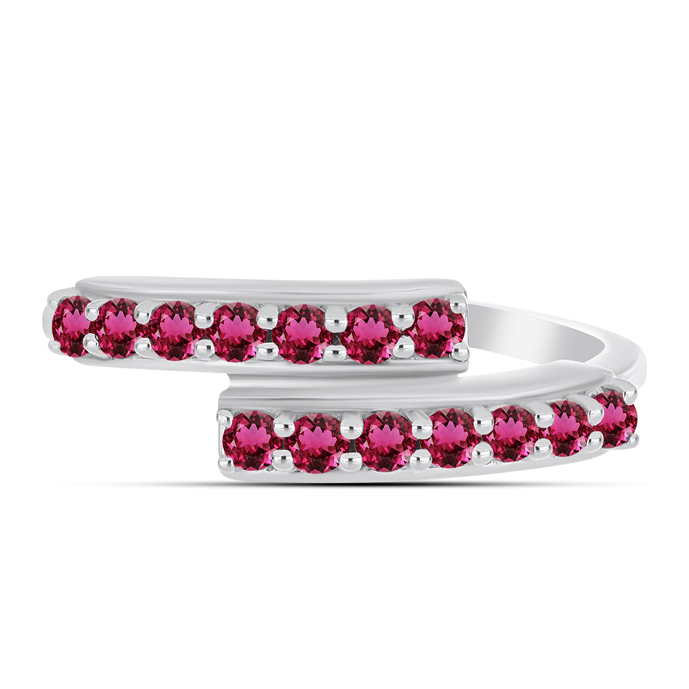 Stříbro 925/1000 - Prsten s Cruizero Rubelitem - Karátové číslo: 0.58. přibližná hmotnost: 3.03 gramů