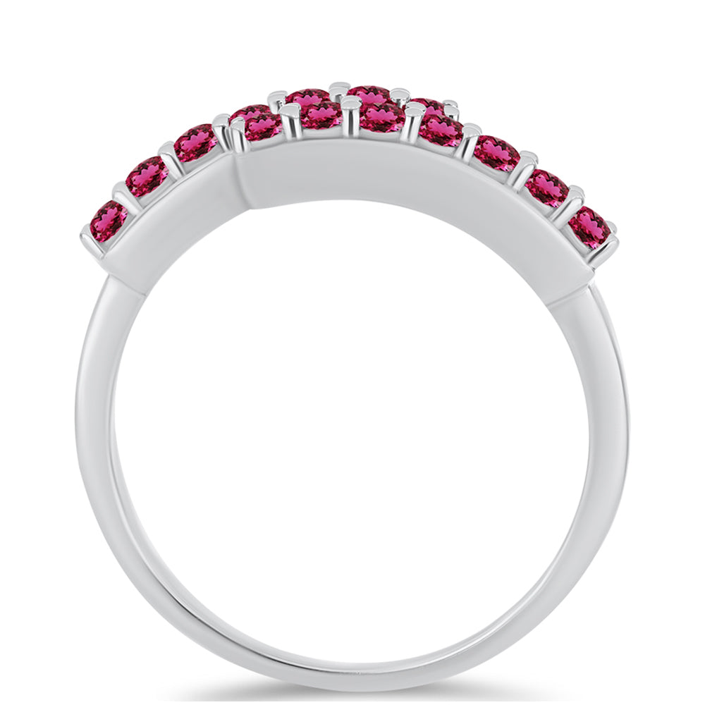 Stříbro 925/1000 - Prsten s Cruizero Rubelitem - Karátové číslo: 0.58. přibližná hmotnost: 3.03 gramů