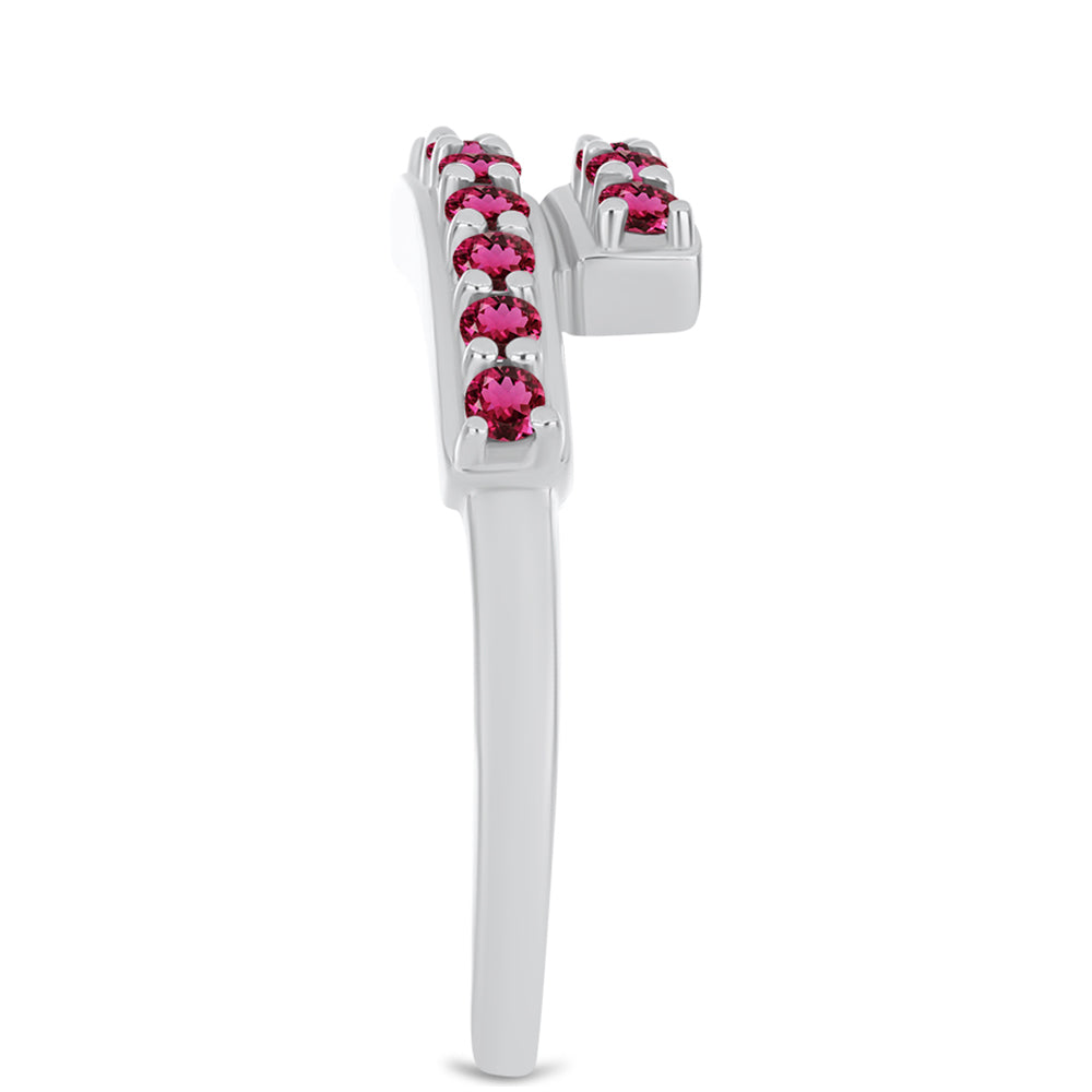 Stříbro 925/1000 - Prsten s Cruizero Rubelitem - Karátové číslo: 0.58. přibližná hmotnost: 3.03 gramů 4 