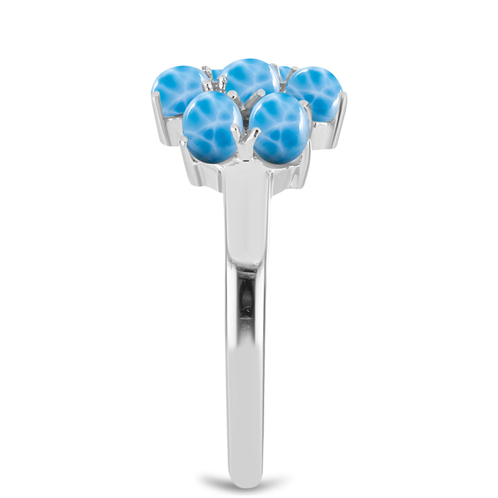 Stříbro 925/1000 - Prsten s Barahonským Larimarem - Karátové číslo: 2.13. přibližná hmotnost: 2.91 gramů 4 