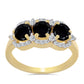 Pozlacené Stříbro 925/1000 - Prsten s Černým Onyxem a Bílým Topazem - Karátové číslo: 2.11. přibližná hmotnost: 3.14 gramů