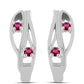 Stříbro 925/1000 - Náušnice s Cruizero Rubelitem - Karátové číslo: 0.18. přibližná hmotnost: 3.73 gramů