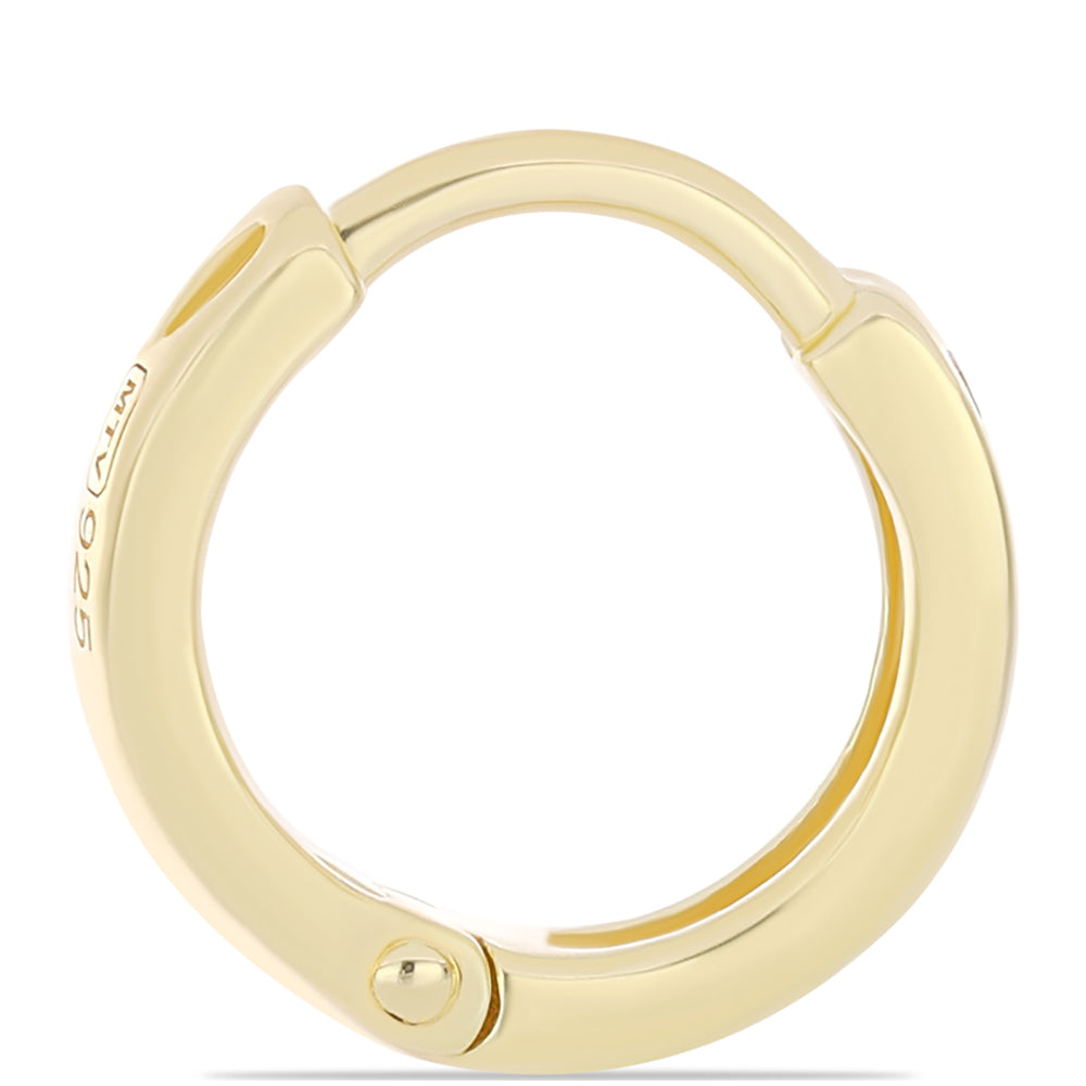 Pozlacené Stříbrné Náušnice s Cognac Diamantem a Bílým Topazem 2 